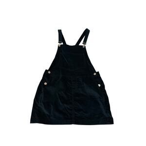 Urban Outfitters Navy Blue Velvet Overall Pinafore Dress Mini Jumper Small
